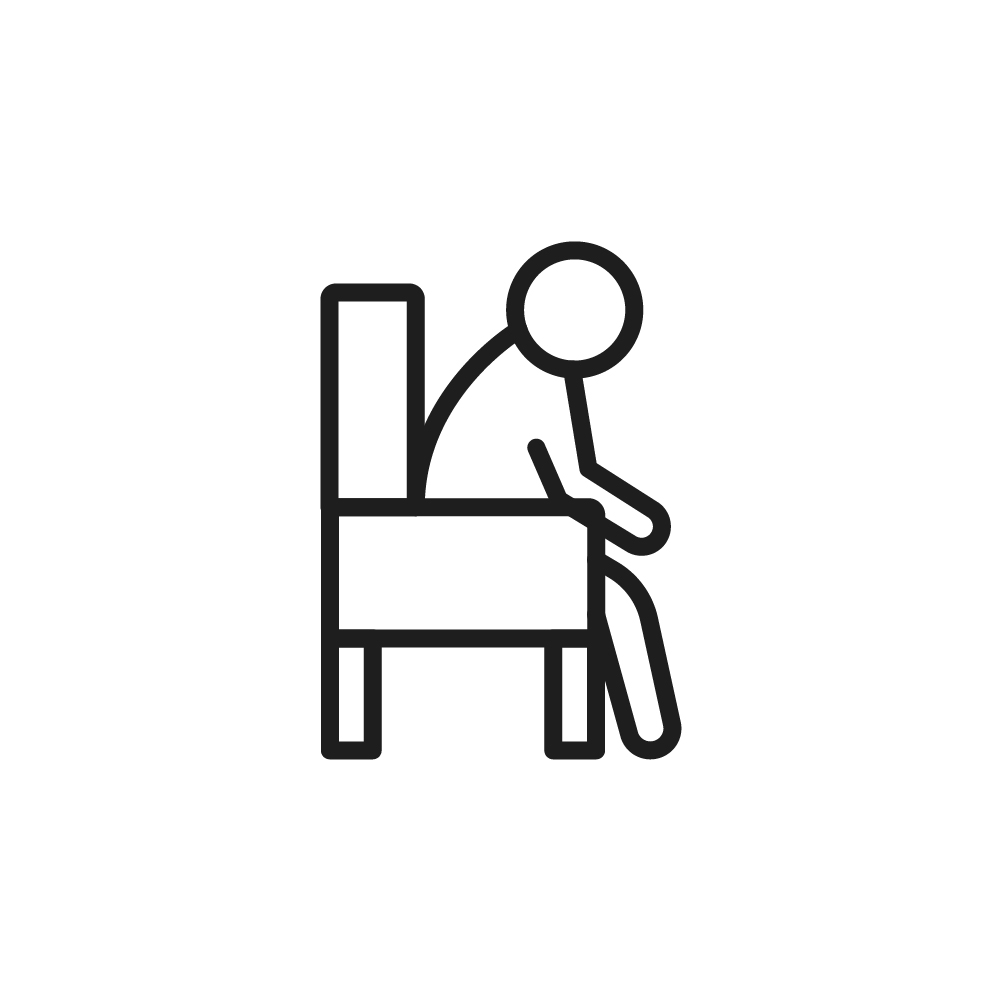 Cartoon person sitting down